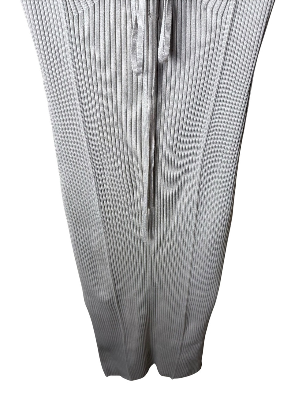 Jonathan Simkhai Rib Knit Tie Front Midi Dress Taupe Beige Size L - Picture 6 of 7
